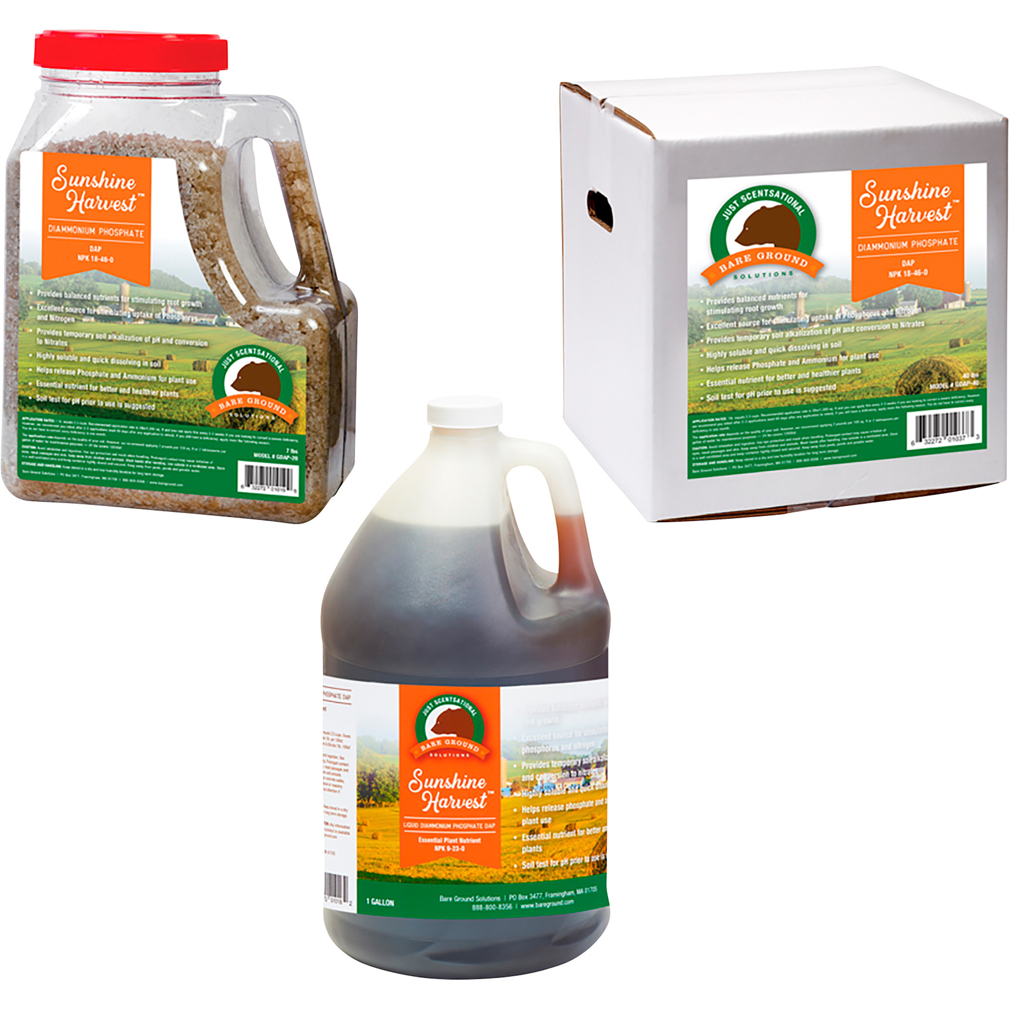 Bare Ground Solutions Just Scentsations Sunshine Harvest Diammonium Phosphate (DP) Fertilizer, 40-Lb. Box, Model# GDAP-40